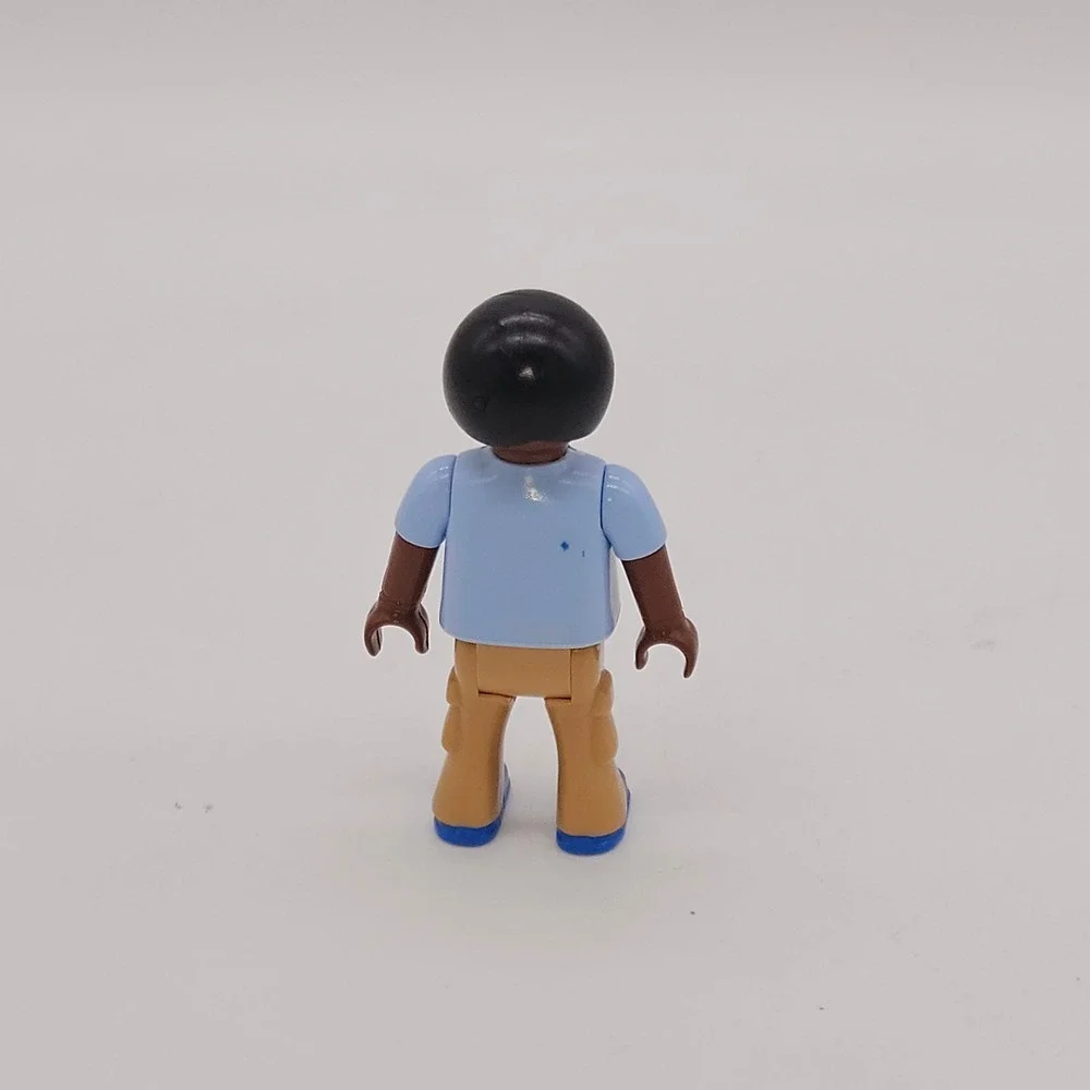 Playmobil 1.2.3 Male Figure Boy OS Blue Striped Shirt Tan Pants 2016 3406650 3